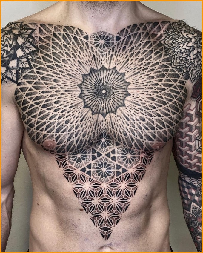 spiritual tattoos on chest for men