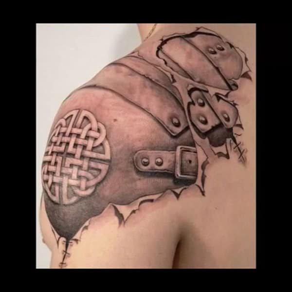 3d shoulder armor tattoo