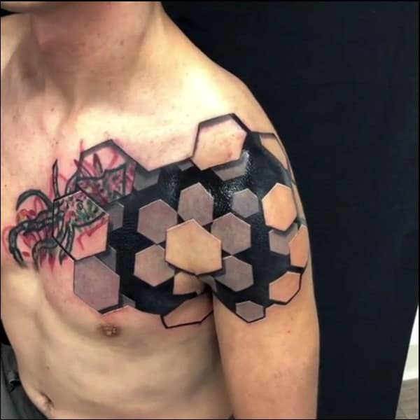 3d geometric style box tattoos