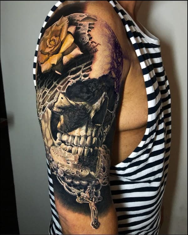3d skull tattoos for men