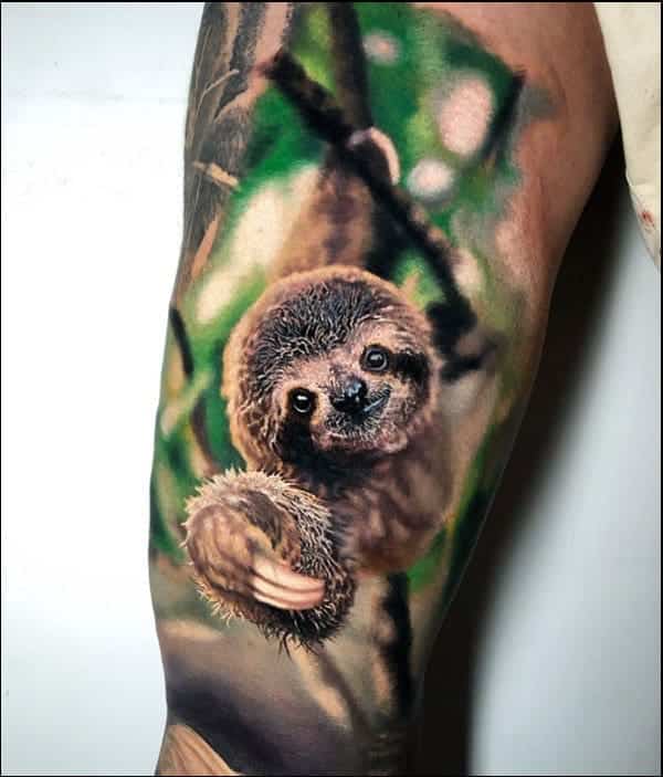 3d sloth animal tattoos