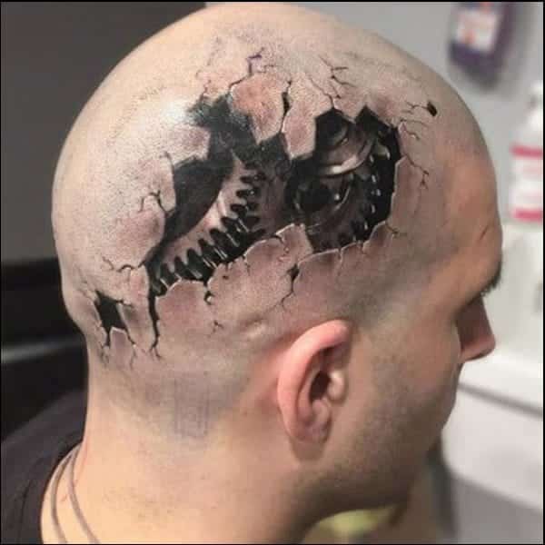 3d tattoo on head