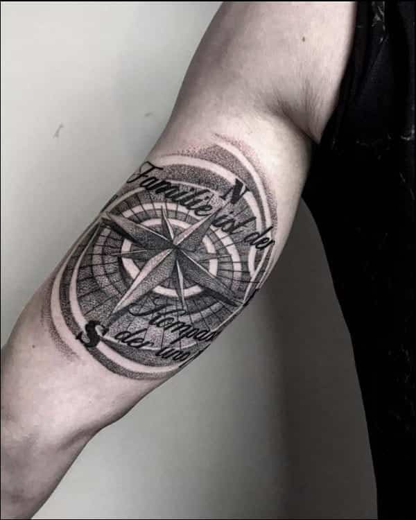 3d compass tattoos for half sleeve