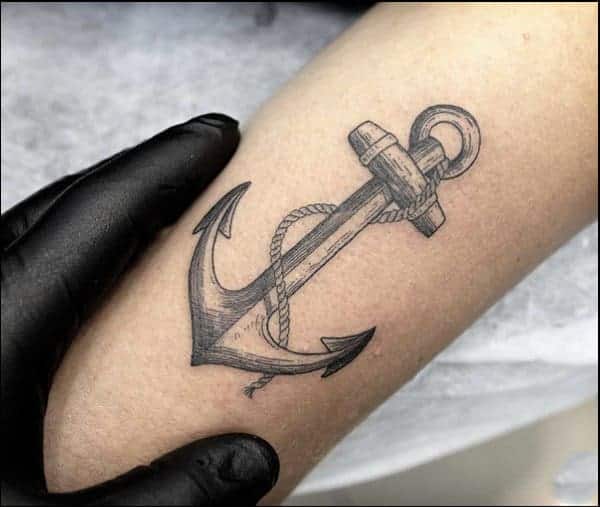 anchor tattoos on foot