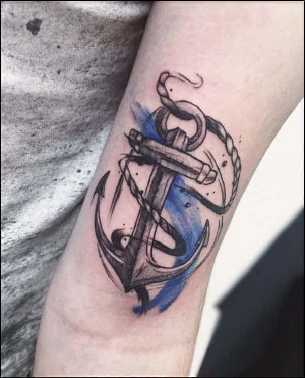 watercolor anchor tattoos designs