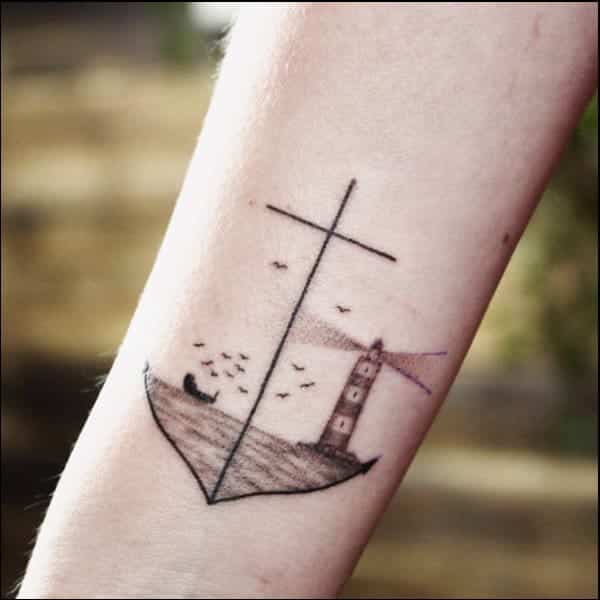 cross anchor tattoos