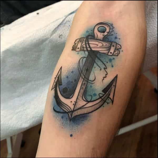 watercolor anchor tattoos