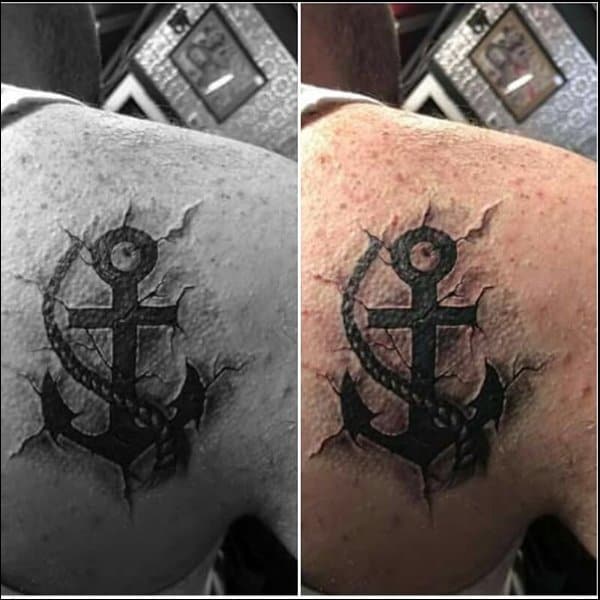 unique 3d anchor tattoos