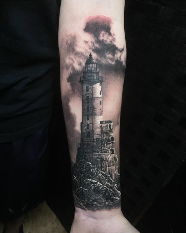 lighthouse arm tattoos