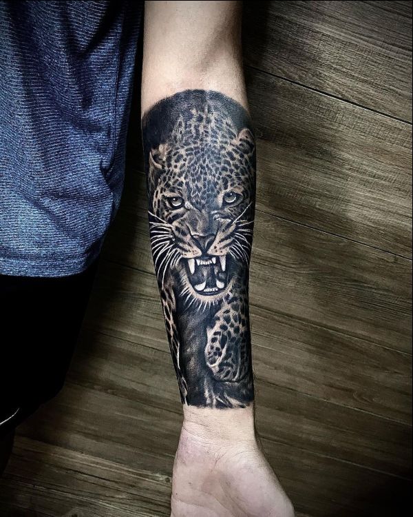leopard arm tattoos