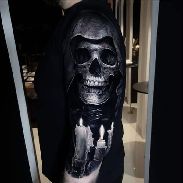 Black Skull Tattoo Drawing PNG Image With Transparent Background  TOPpng