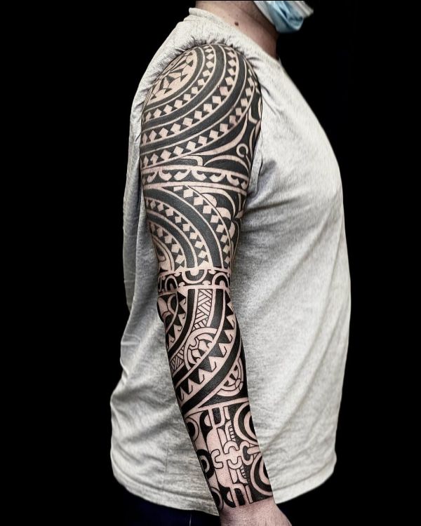 Polynesian arm tattoos