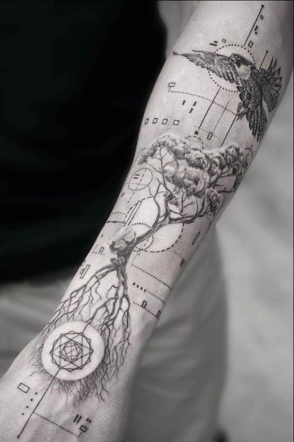 arm tattoos trees