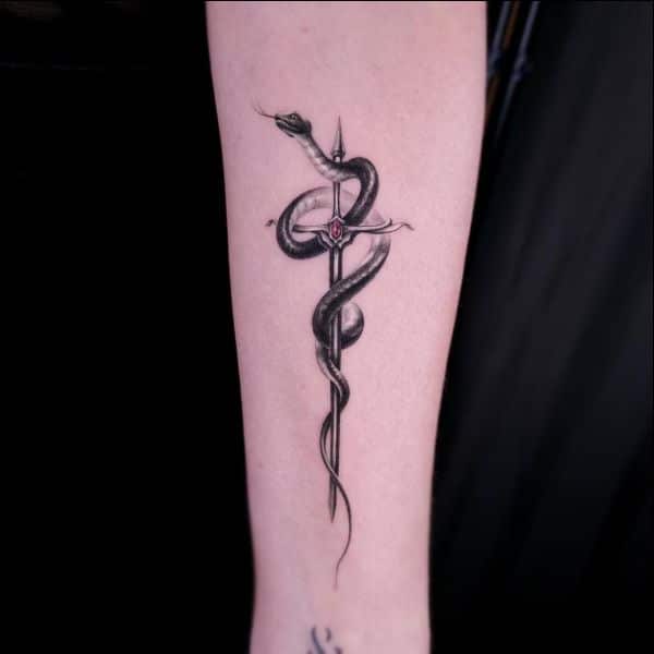 snake arm tattoos for girls