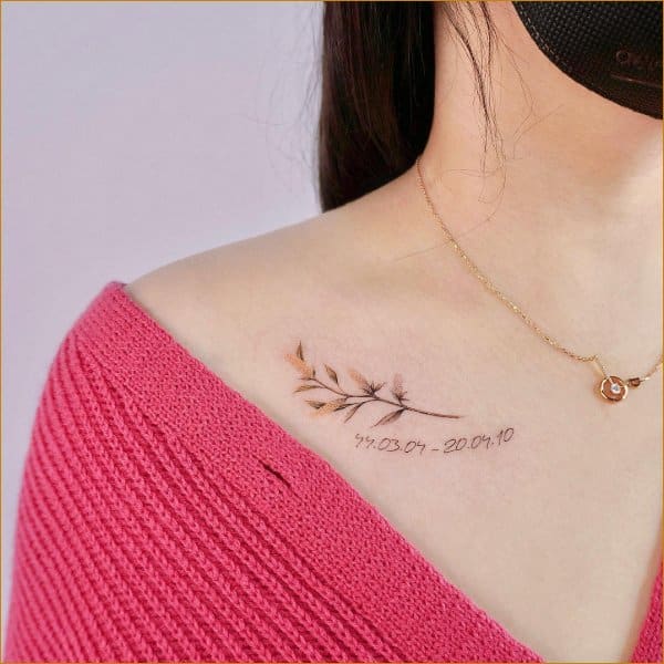 10 Delicate And Minimalist Collarbone Tattoo Design Ideas