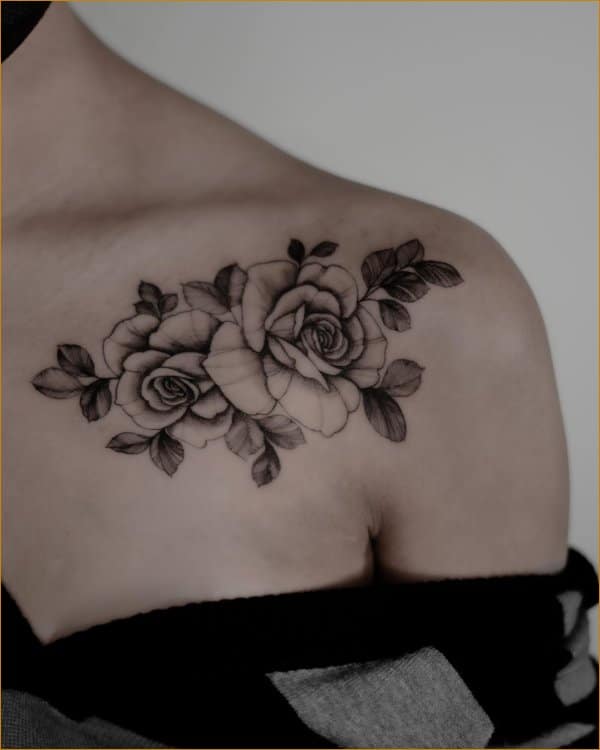 Best flower collar bone tattoos