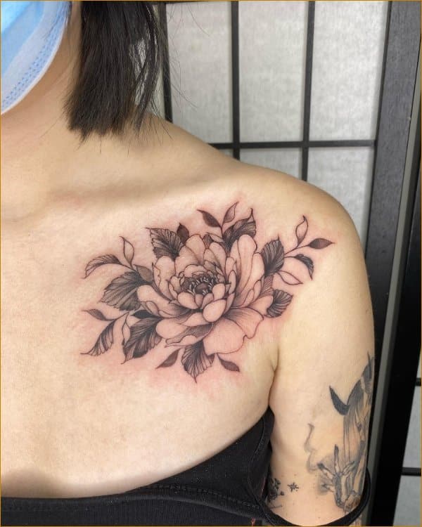 Floral Tattoo On Collarbone  Best Tattoo Ideas For Men  Women