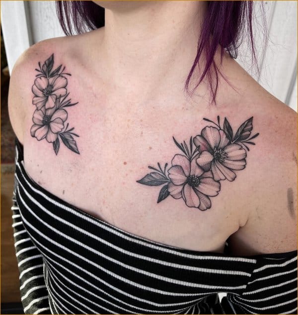 Best flower collar bone tattoos