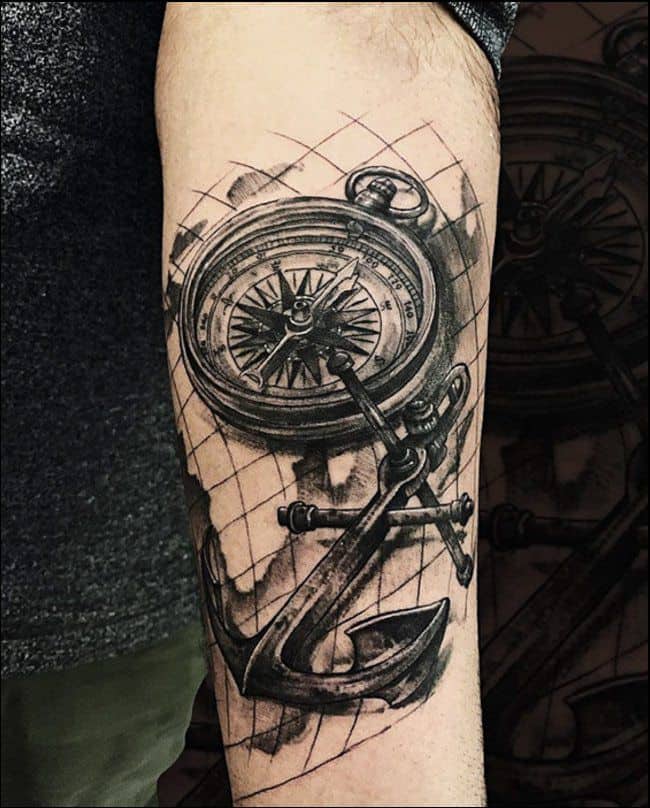 Gray compass illustration Compass Anchor Ships wheel compass technic  tattoo png  PNGEgg