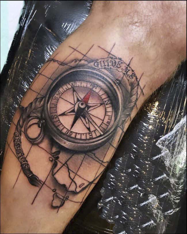 geometric compass tattoos