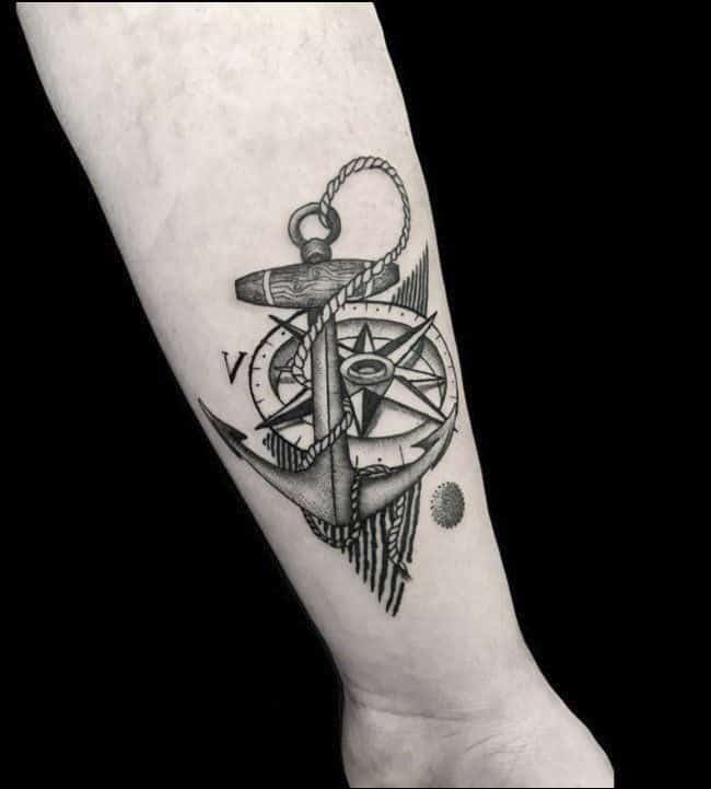 compass tattoo forearm