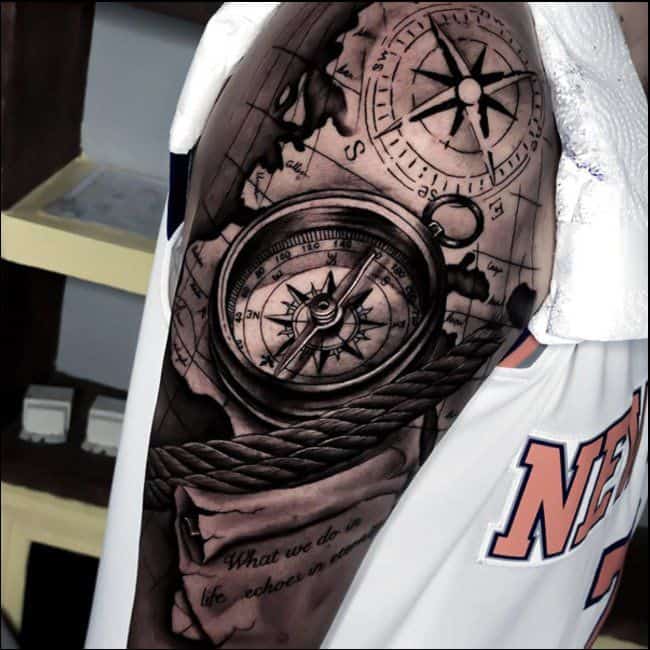 3d compass tattoos