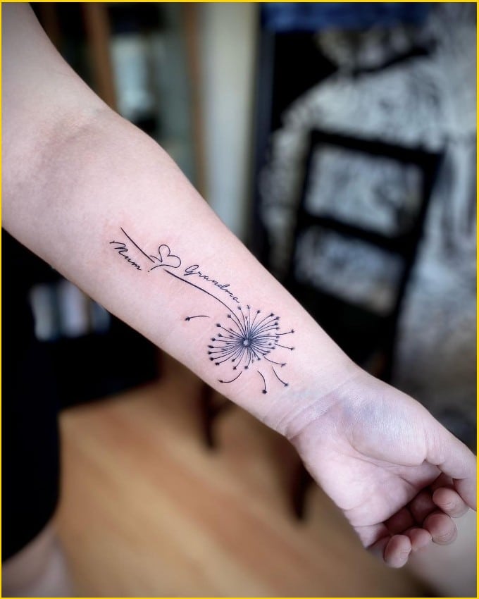 Best dandelion tattoos on wrist