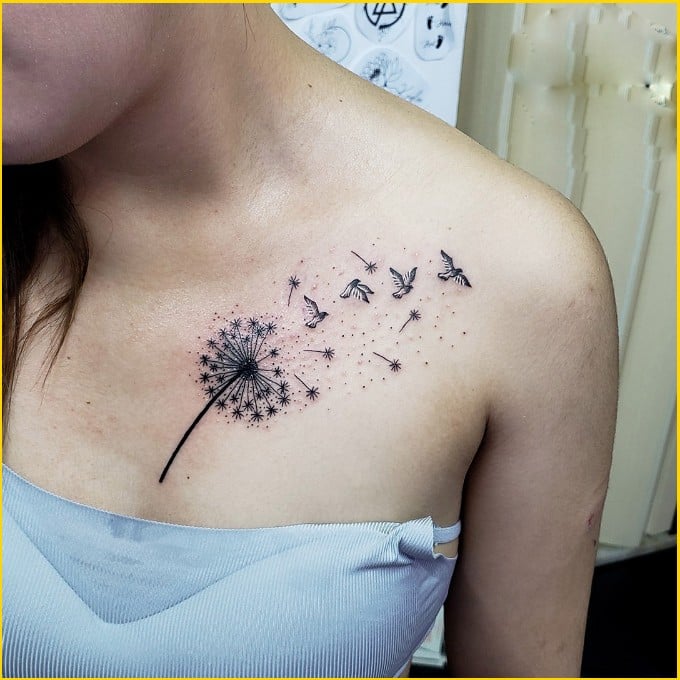 Best dandelion tattoos for women