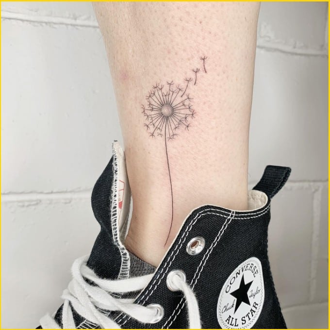 Best dandelion tattoos on ankle
