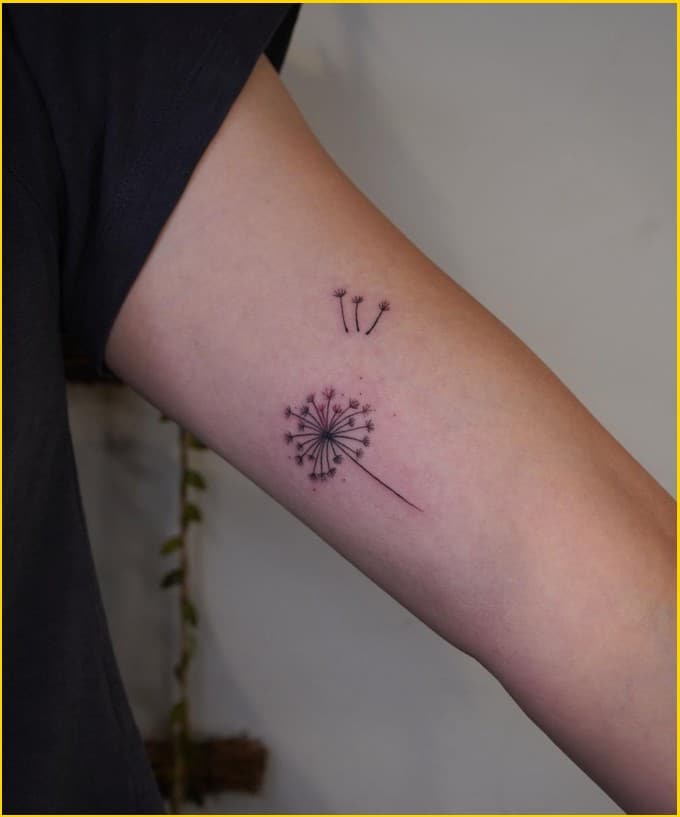 Best dandelion tattoos upper half sleeve