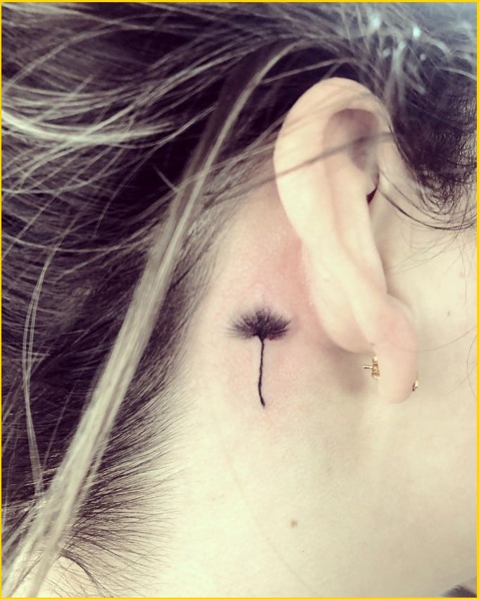 Best dandelion tattoos behind the ear