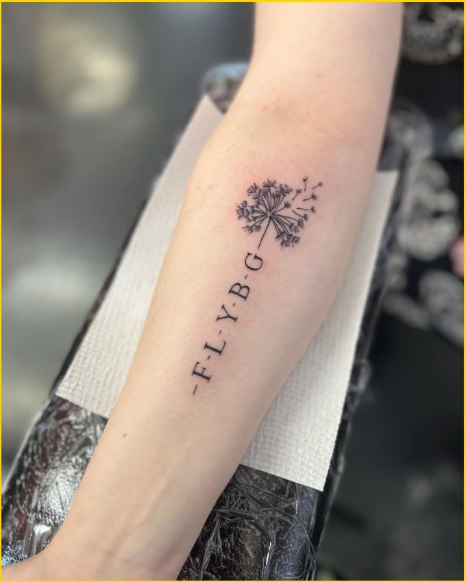 Best dandelion tattoos on arm