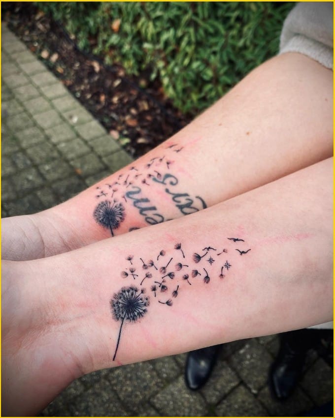 Best dandelion tattoos for couples