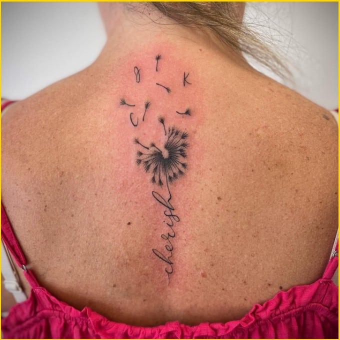 Best dandelion tattoos on spine