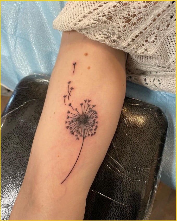 Best dandelion tattoos on arms