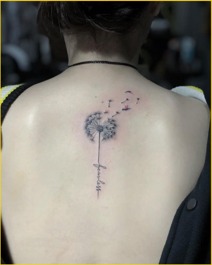 Best dandelion tattoos on back