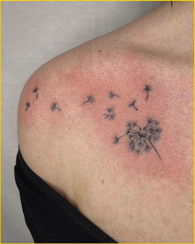 small simple dandelion tattoo