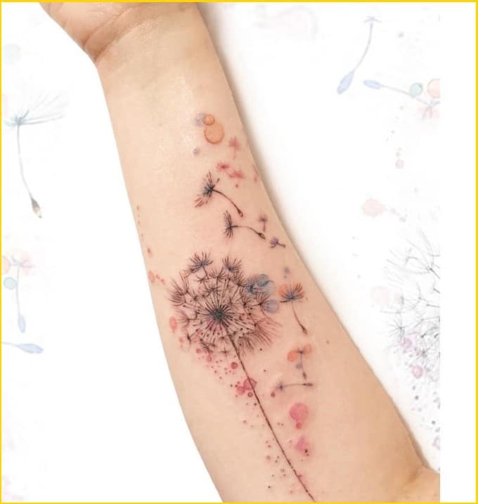 Best dandelion tattoos on arms