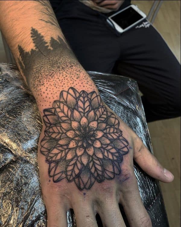 mandala hand tattoos