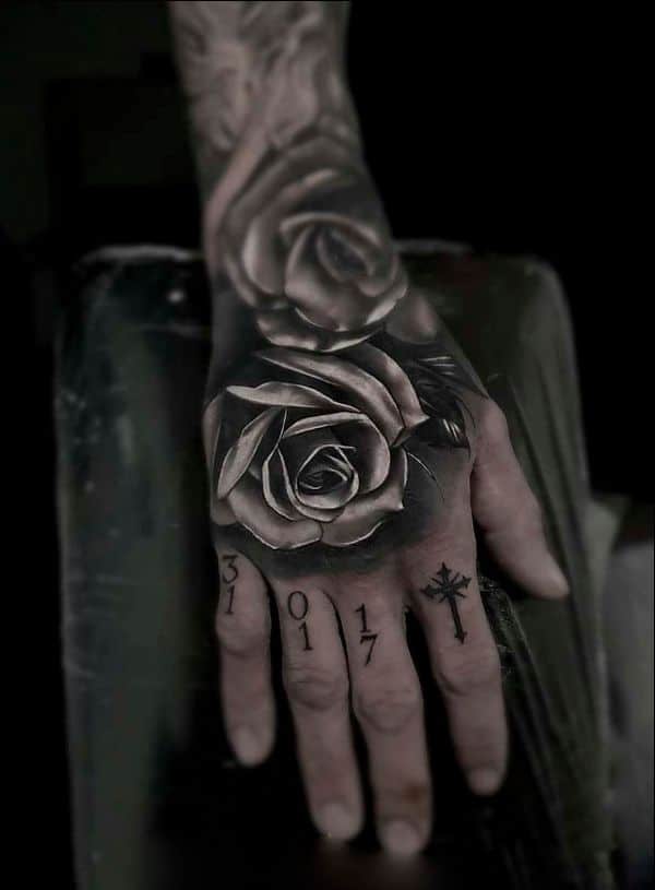 rose tattoos for hands