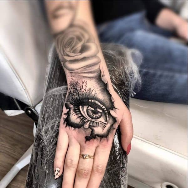 eye tattoos for hands
