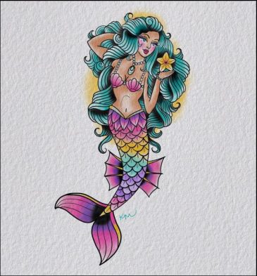 50 Beautiful and Cute Mermaid Tattoos Designs and Ideas