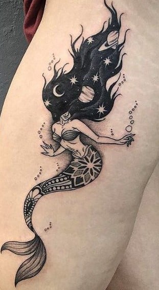 mermaid tattoo traditional