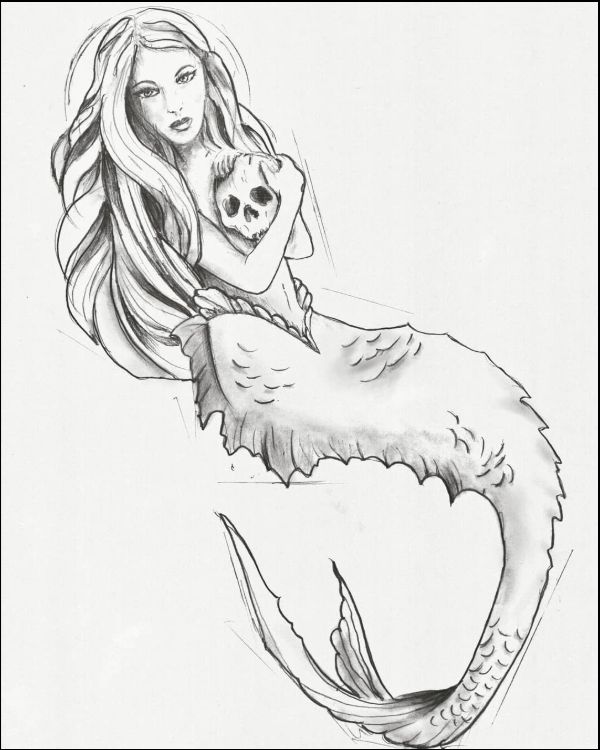 minimalist mermaid tattoo