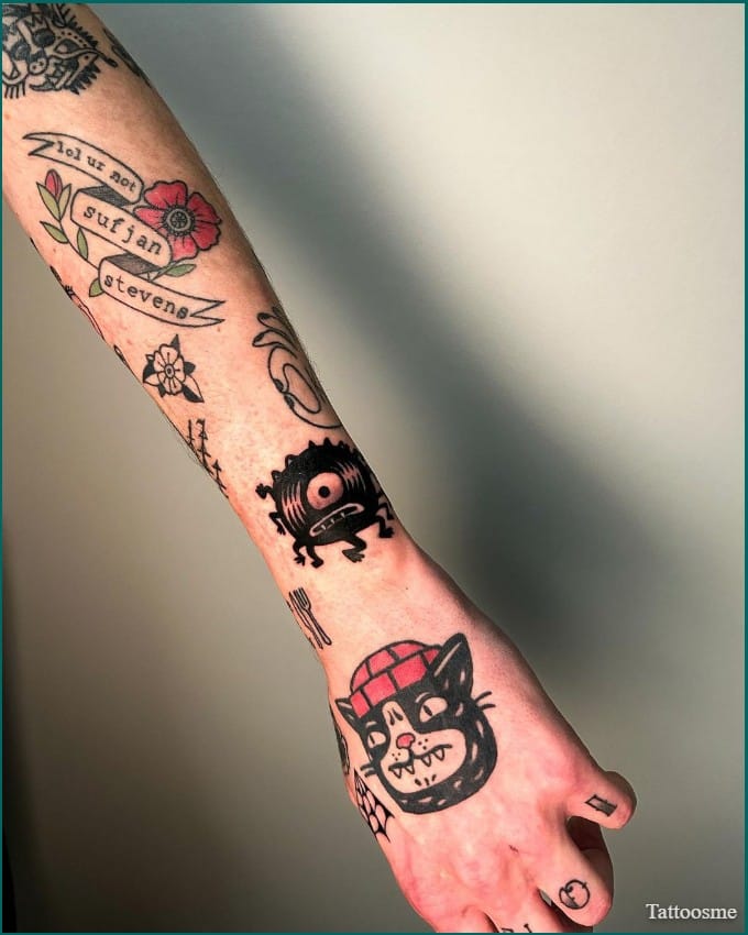 arm patchwork tattoos