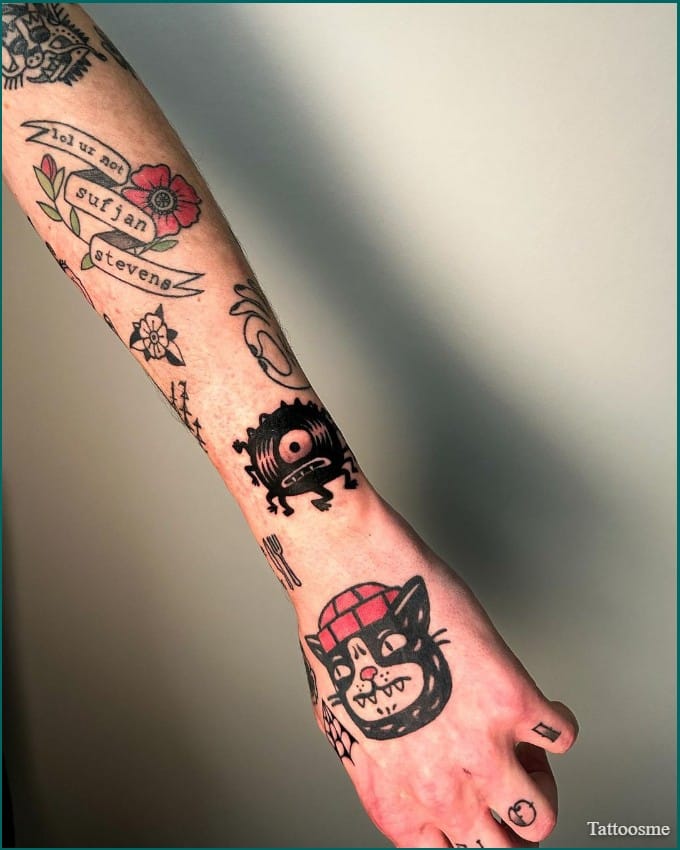 arm patchwork tattoos 