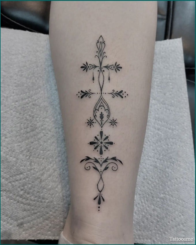 flower patchwork tattoo