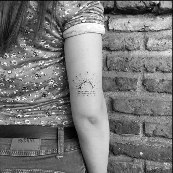 sun with rays tattoos