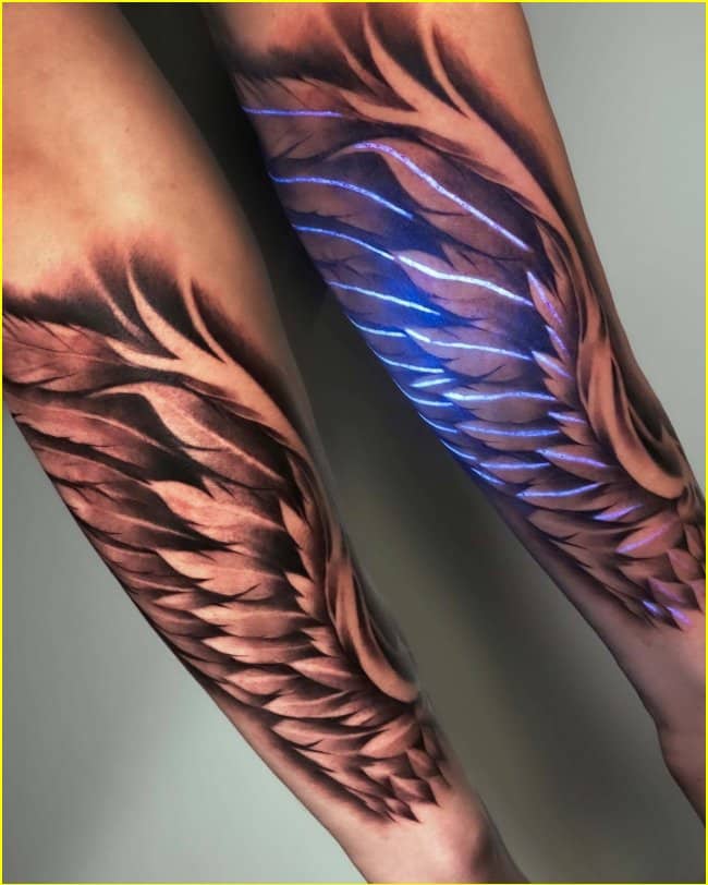 wings uv tattoos