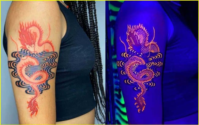 dragon uv ink tattoos